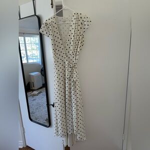 Ted Baker London White Maxi Dress with Black Polka Dots